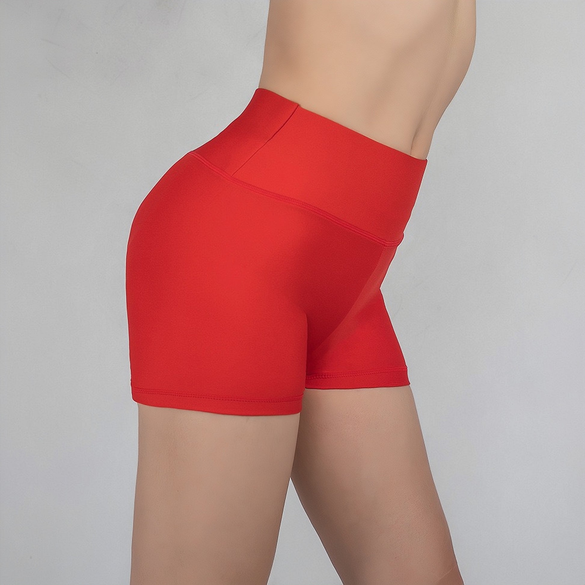 Peach high-waisted tight-fitting ballet pants with a butt-lifting
