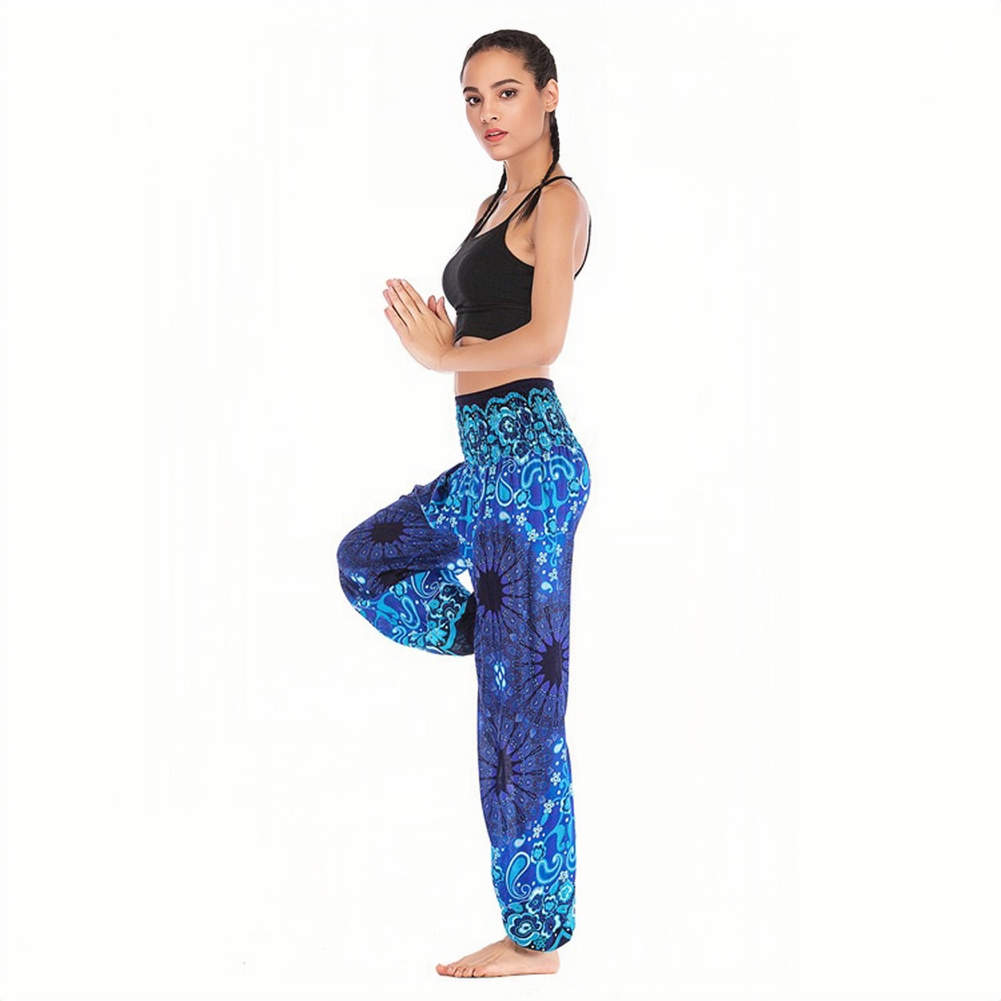 Mandala silk yoga lantern pants